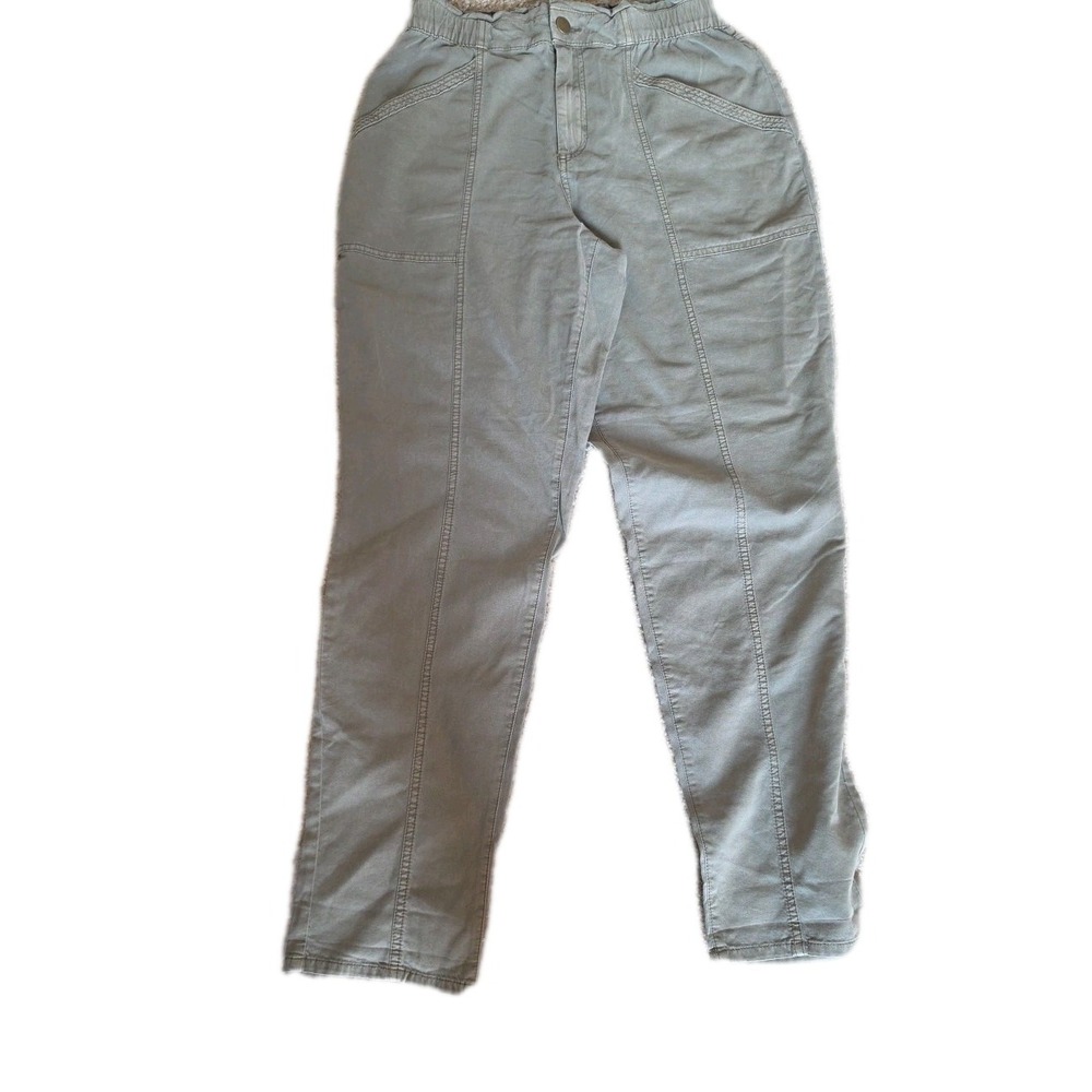 Old Navy Women's Sz M Balloon Baggy Pants Olive Green Utility Slouch Elastic bac